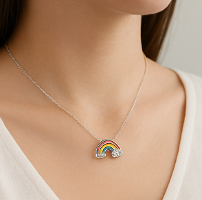 Collar Arcoíris Plateado
