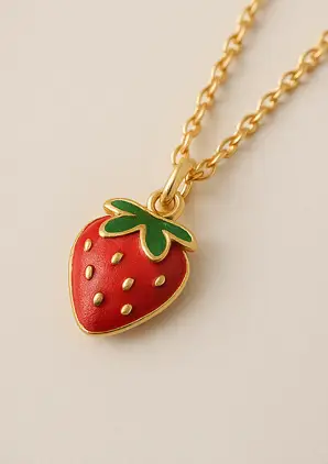Collar fresa dorada de lado