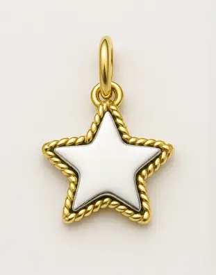 Dije Estrella Dije dorado en forma de estrella con detalle blanco