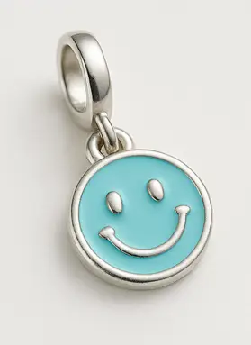 Dije carita feliz azul